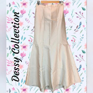 Dessy Collection Maxi Formal Skirt Womens Sz 10 Ivory Sateen Twill Tulip Flare
